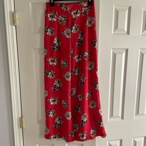 Wide Legged Floral Print Summer Pants Size Small